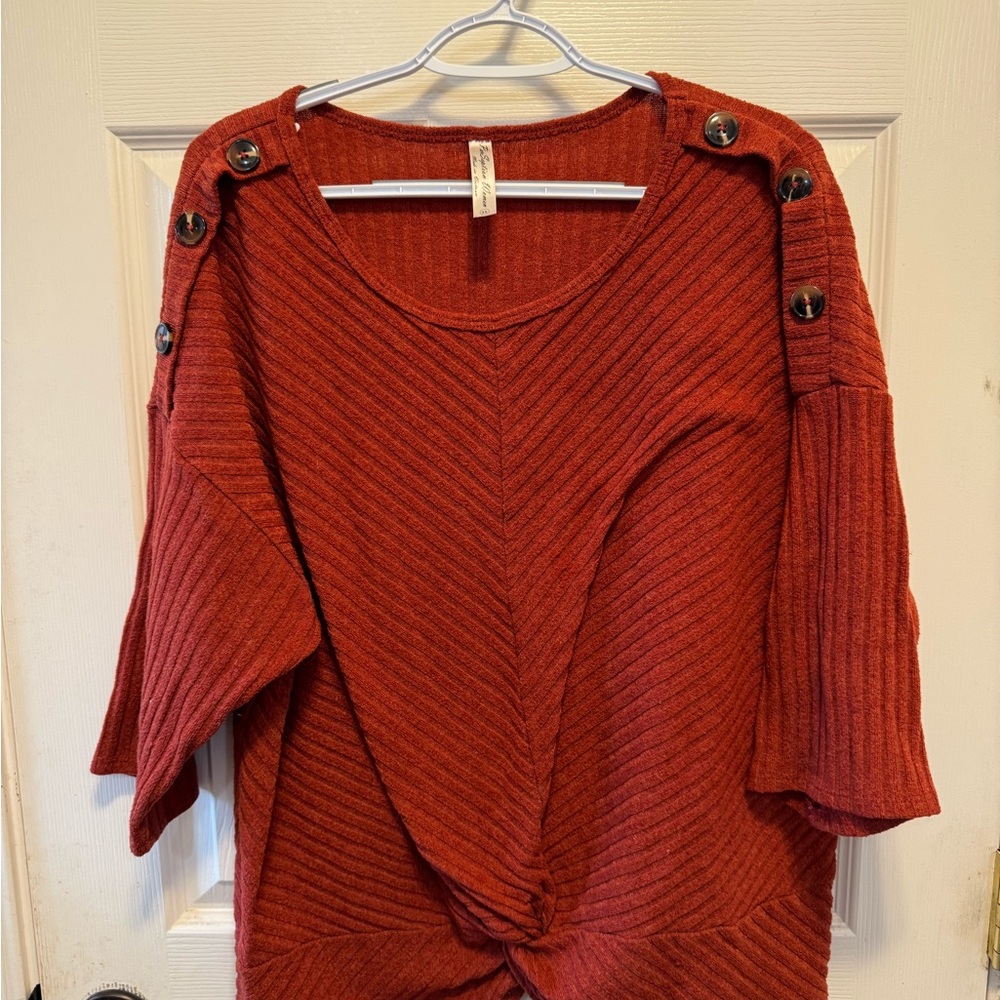 Perseption Rust Knit Top